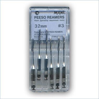 Peeso reamers (Пьезо римерс)- машинные корневые дрильборы, длина 32 мм, ISO-3 (6шт). (упак) MANI 0371003