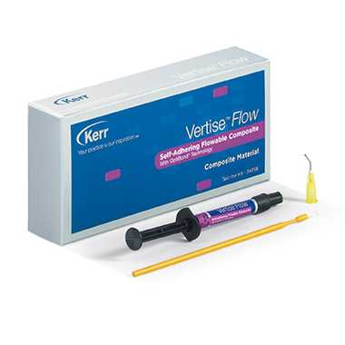 Vertise Flow Test-Me Kit (Вертис Флоу Тест Ми Кит) пробный набор: 1 шприц (2 г) оттенка A2, 10 насадок, 10 щеточек- самоадгезивный композитный материал KERR 34398
