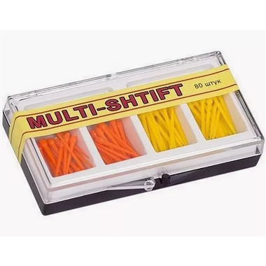 Штифты беззольные MULTI-SHTIFT комплект по 40 шт.2 размера (оранжевые 1,5мм и желтые 1,2 мм) уп/80 шт. РУДЕНТ 11006