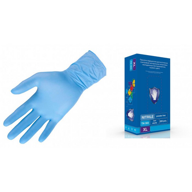 Перчатки нитрил, 200шт, Голубые Safe&Care TN303/ZN303 L(8-9) TN303L