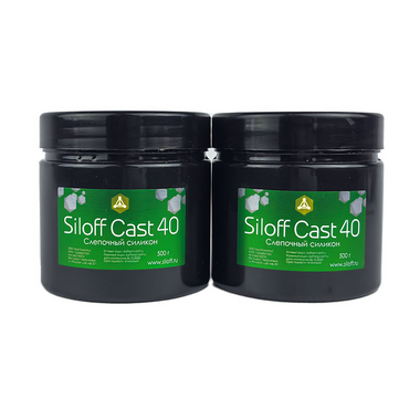 Siloff Cast A40H слепочный А силикон для снятия оттисков, цвет зеленый, база 0.5 кг + катализатор 0.5 кг Крастехномед 500840