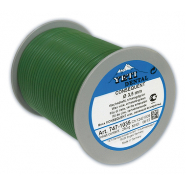 Восковая проволока Consequent, D=3,5мм, мягкая, изумрудная 250г YETI 747-1035