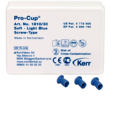 Pro-Cup Screw-Type (Про -Кап Скру-тайп)  мягкие, голубые (винтообразные), 30 шт - Полировочные чашечки,  1810/30 KERR