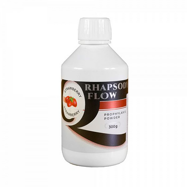 Rhapsody flow Profhylaxis Powder (Рапсоди флоу Профилаксис Поудер), Клубника, 300г  - Порошок для Аэр-Фло, SB0300RF000 Queen Dental