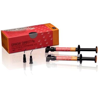 GC Gradia Direct Flo  (Градия Директ Фло) A3 (003443),  2 шприца по 1,5 г - светоотверждаемый микрофильный гибридный текучий композит 0110227GcA3