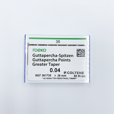 361735 ROEKO Guttapercha Points Greater Taper 0.04 #35, 60 шт COLTENE