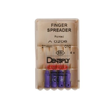 finger spr.tapered n b l25,4 шт - уплотнитель гуттаперчи для латеральной конденсации, ручной нержавеющая сталь. DENTSPLY A018202500200