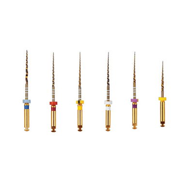 Niti файлы Gold-Taper 25mm (SX,S1,S2,F1,F2,F3) 6шт/уп  - Машинные файлы, ассорти GEOSOFT ENDOLINE ГЕ03.025.00