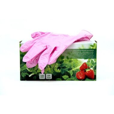 Перчатки нитриловые розовые l (8/9) 100 шт SAFE&CARE AN316L
