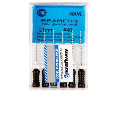 Reamers (Римерс) - дрильборы ручные, длина 21 мм, ISO-40 (6шт). (комп) MANI 0311009