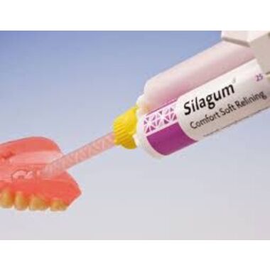 Оттискный материал на основе А-силикона Силагум Комфорт (SILAGUMAV Comfort) – мягкая прокладка под съемный протез в картридже, 25 мл, 909088 DMG