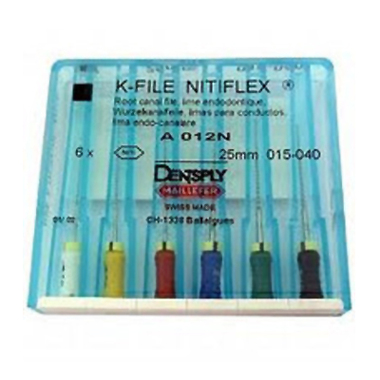 File Nitiflex N45 L25 6 шт. - каналорасширитель.  Ручной супергибкий из NiTi сплава. DENTSPLY A012N02504512