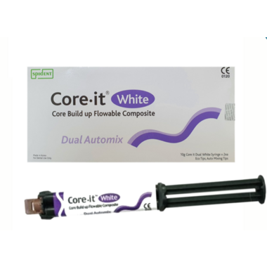 Core-it Dual (Коре-ит дуал) цвет белый 10 г, 2 шприца, 12 смешивающих насадок, полипанель 2111WH SPIDENT