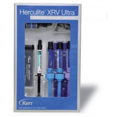 Herculite Ultra Mini Kit (Геркулайт Ультра Мини Кит), набор: эмали- А2, А3, дентин- А2, 3 шприца х 4 гр - наногибридный универсальный композитный материал KERR 33860