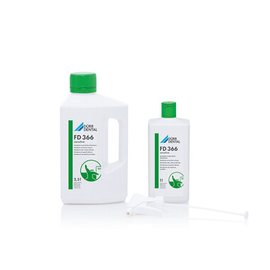 FD 366 sensitive (ФД 366 сенситив) 2.5л   - Жидкость для быстрой дезинфекции чувствительных поверхностей, таких как синтетика, акрил и винил DURR DENTAL CDF366A6167