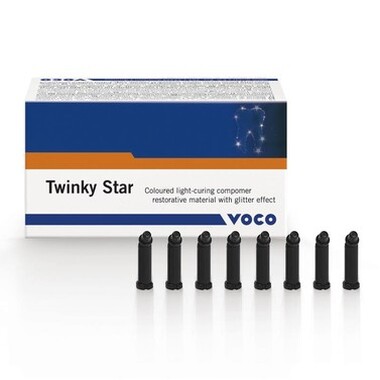 Twinky Star (Твинки Стар), Серебряный, капсулы 25 х 0,25г -  Цветной светоотверждаемый компомерный пломбировочный материал с эффектом блесток VOCO 1682