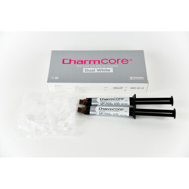 CharmCore (Чарм Коре) Белый, 2 картриджа х 5 мл, 20 насадок, 20 канюль - Цемент двойного отверждения, DentKist 22919