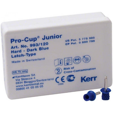 Pro-Cup Junior Latch-Type (Про-Кап Джуниор Лач-Тайп), жёсткие, тёмно-синие, 120 шт - Полировочные чашечки, 993/120 KERR