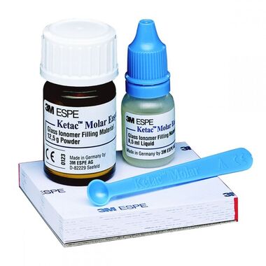 Ketac Molar Easymix ART (Кетак Моляр Изимикс АРТ), порошок 12,5г, жидкость 8,5мл, пробный набор для ART методики - стеклоиономерный пломбировочный материал облегченного смешивания, 7100040504 3М 56633