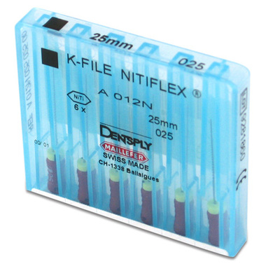 file nitiflex n60 l25 6 шт. - каналорасширтель ручной супергибкий из niti сплава. DENTSPLY A012N02506012