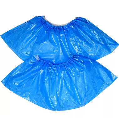 Бахилы пластиковые Стандарт+ с двойной резинкой, толщина: 25 мкм, 3,3 гр, цвет синий АМС-МЕД 111082