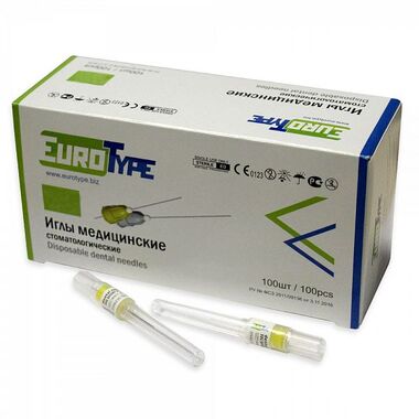 Иглы карпульные 12мм х0,3 (30G), 100шт., EuroType 1230G